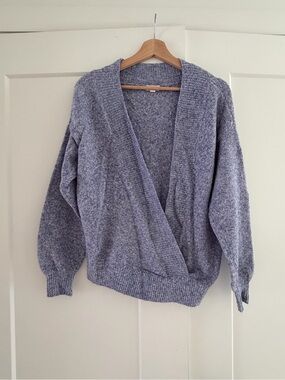 Urban Outfitters Lavender-Gray Open Front Knit Cardigan